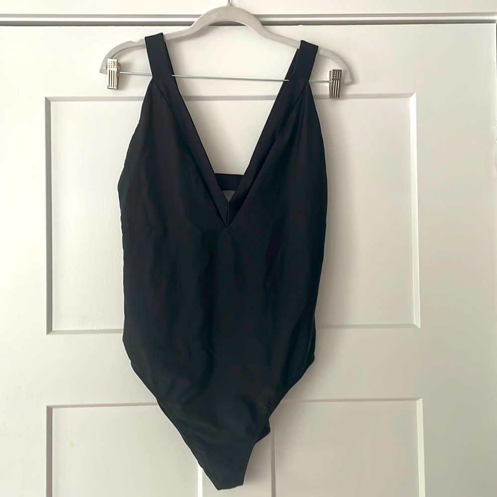 Black one piece bathing suit